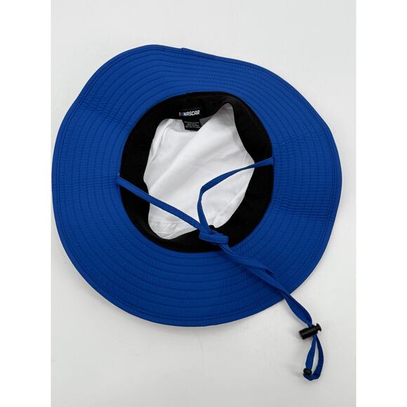 Nascar Boonie Hat 75th Anniversary White Blue One Size Sun Hat Adjustable Tie - Picture 4 of 7
